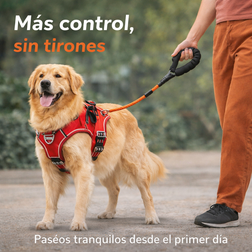Pack Paseo Seguro 🐶 Arnés + Correa Reflectante